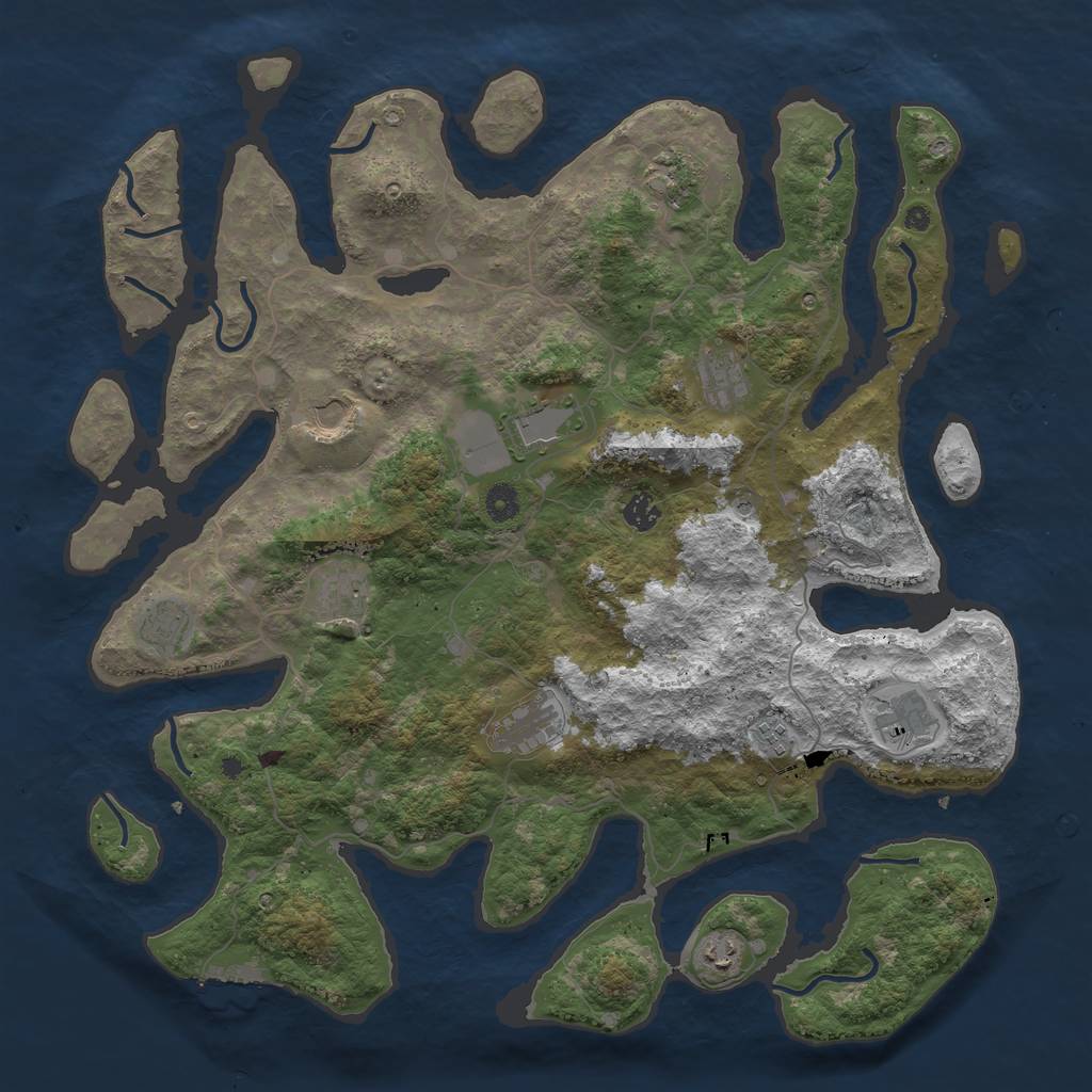 Rust Map: Procedural Map, Size: 4500, Seed: 79634217, 15 Monuments