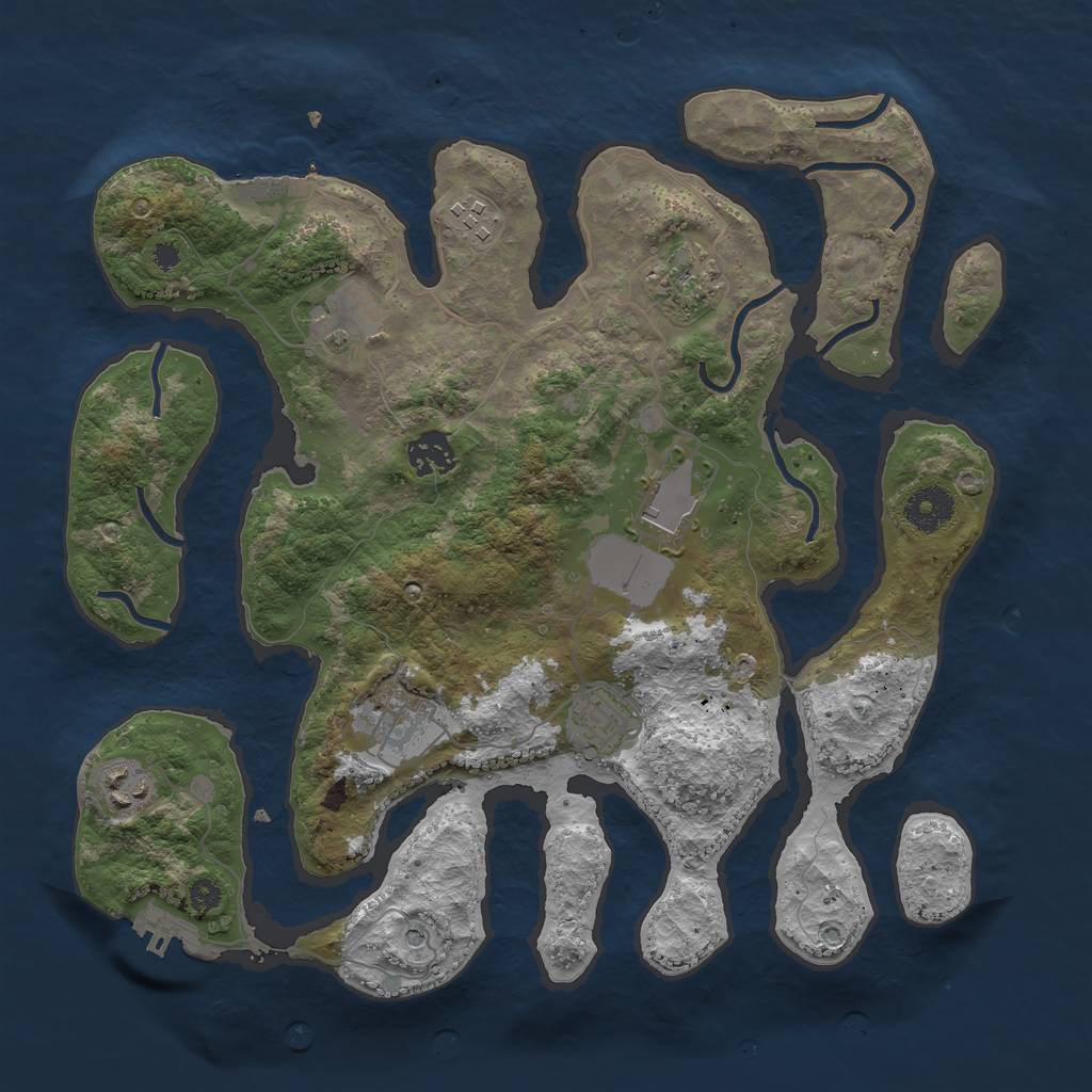 Rust Map: Procedural Map, Size: 3500, Seed: 540045, 13 Monuments