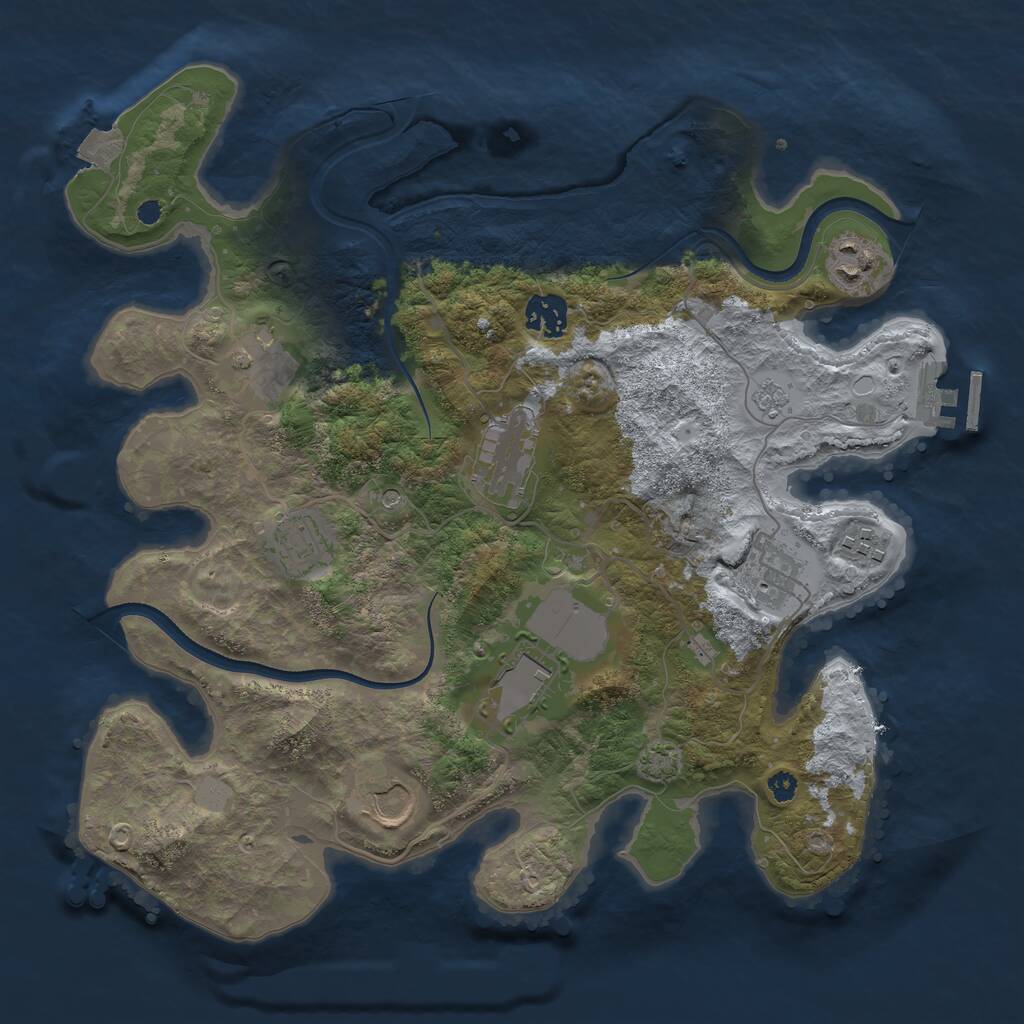 Rust Map: Procedural Map, Size: 3500, Seed: 849198, 14 Monuments