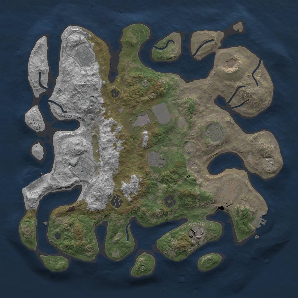 Rust Map: Procedural Map, Size: 3750, Seed: 256, 15 Monuments