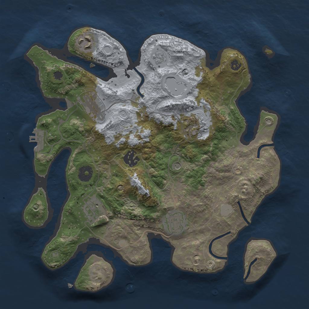 Rust Map: Procedural Map, Size: 3000, Seed: 871642861, 14 Monuments