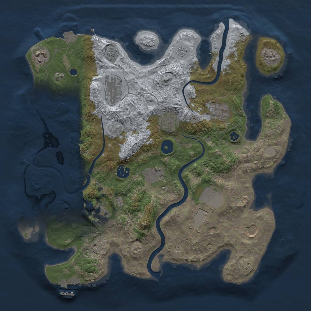 Rust Map: Procedural Map, Size: 3525, Seed: 223052, 16 Monuments