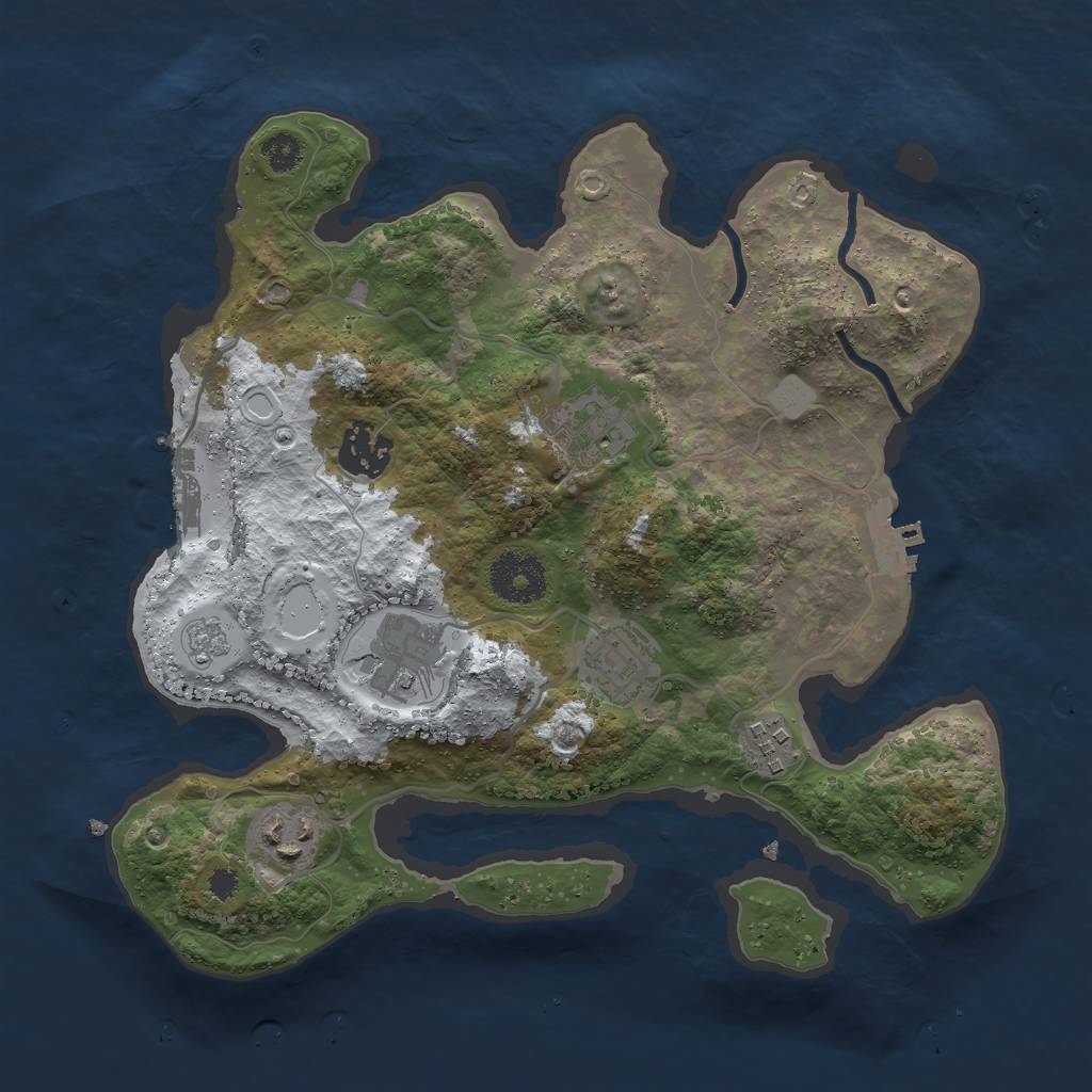 Rust Map: Procedural Map, Size: 3000, Seed: 421413, 14 Monuments