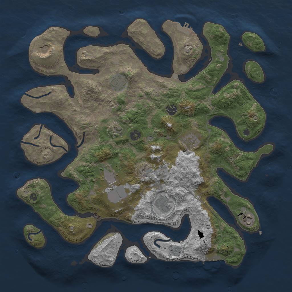 Rust Map: Procedural Map, Size: 4000, Seed: 20210625, 14 Monuments