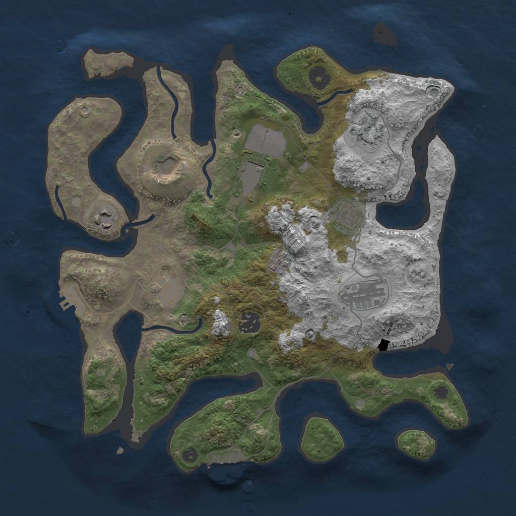 Rust Map: Procedural Map, Size: 3500, Seed: 896352309, 13 Monuments