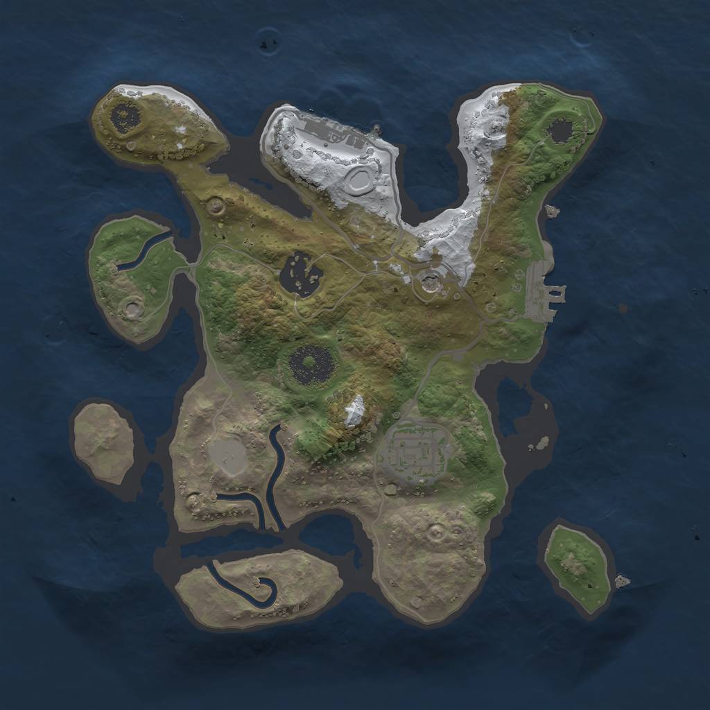 Rust Map: Procedural Map, Size: 2500, Seed: 211735, 10 Monuments