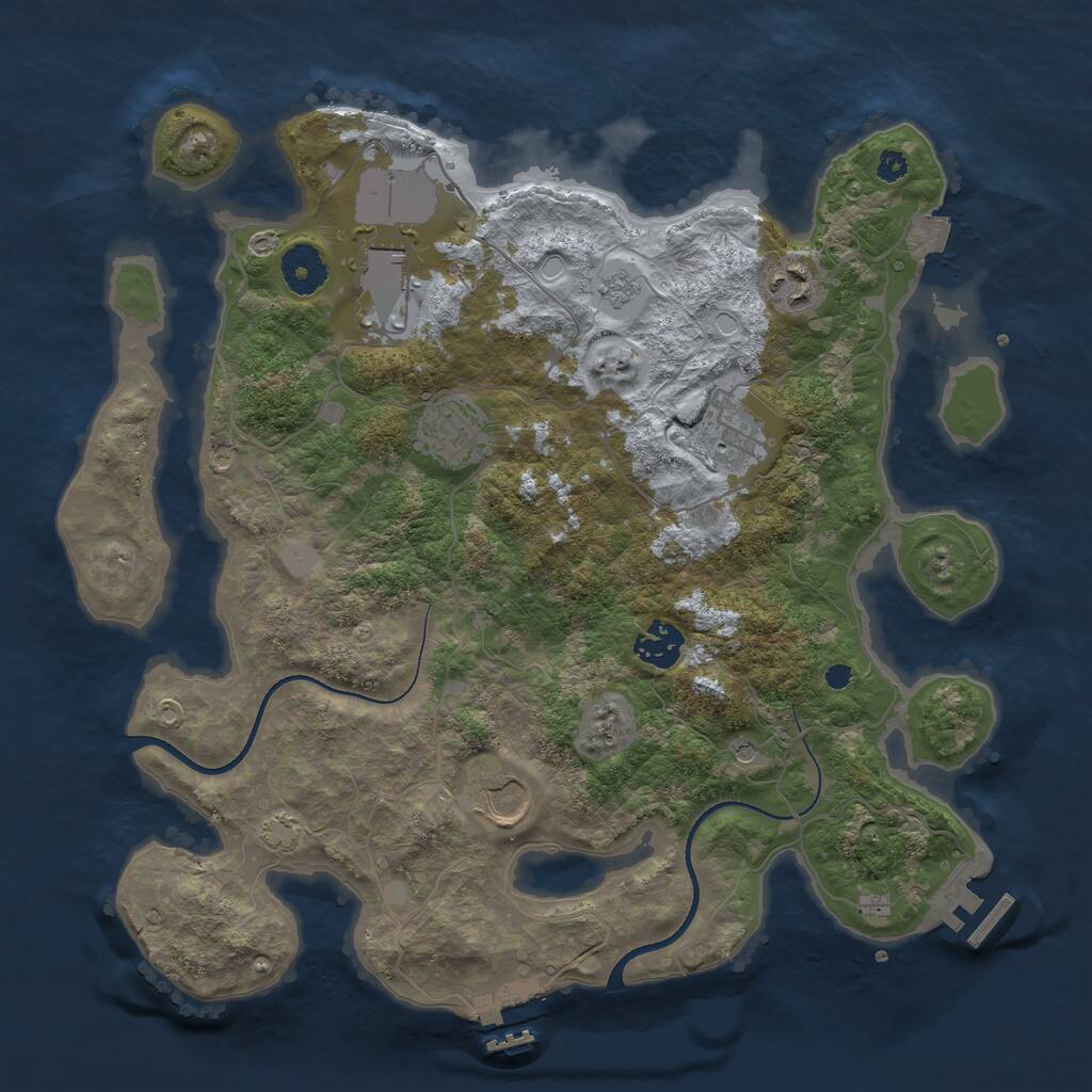 Rust Map: Procedural Map, Size: 3500, Seed: 177892, 12 Monuments