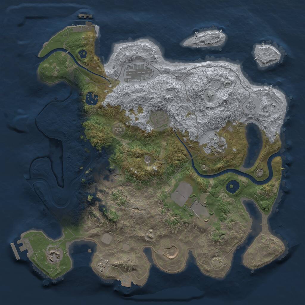 Rust Map: Procedural Map, Size: 3500, Seed: 99987591, 15 Monuments