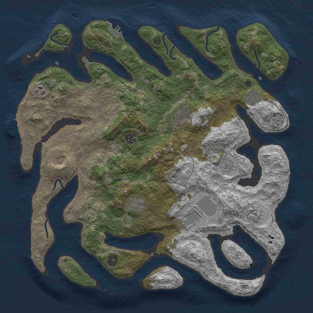 Rust Map: Procedural Map, Size: 4250, Seed: 854630, 15 Monuments