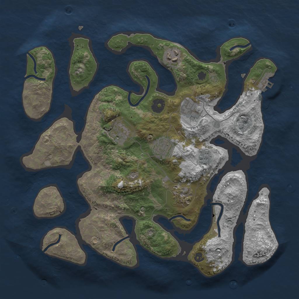 Rust Map: Procedural Map, Size: 3200, Seed: 202021, 10 Monuments