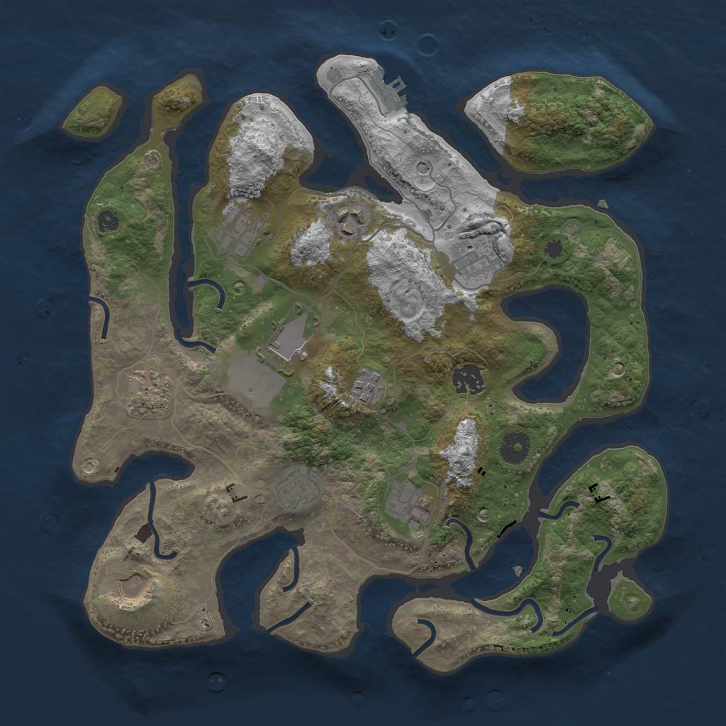 Rust Map: Procedural Map, Size: 3500, Seed: 854083147, 14 Monuments