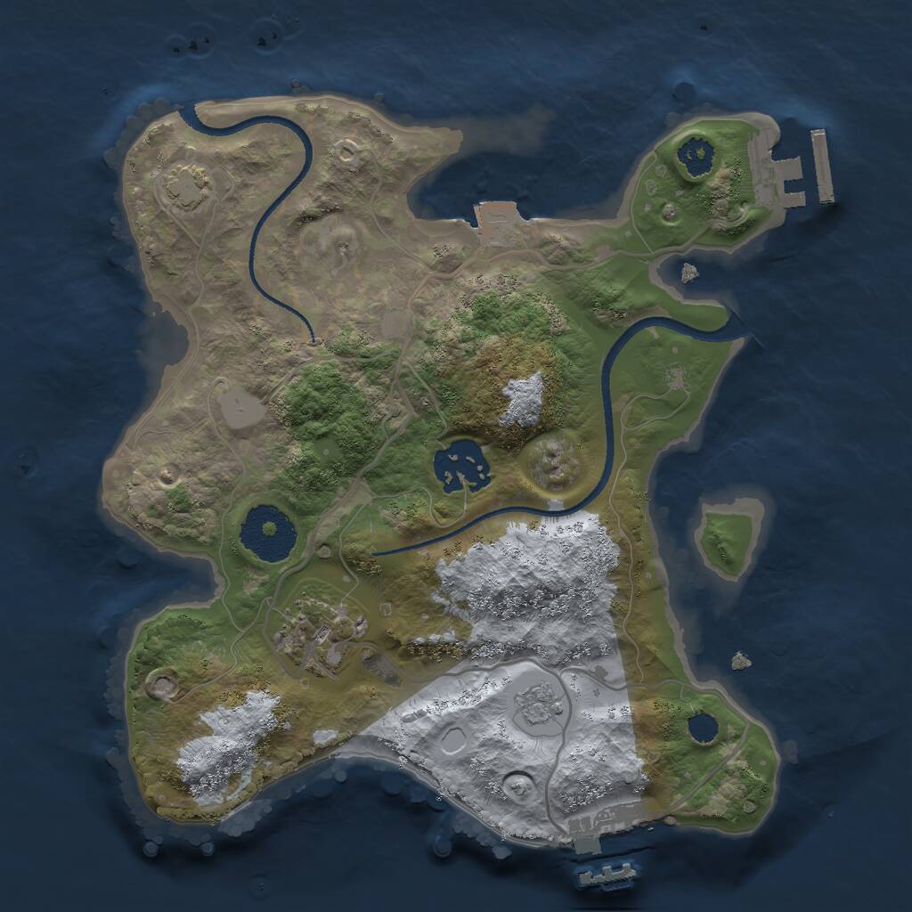 Rust Map: Procedural Map, Size: 2500, Seed: 861323229, 7 Monuments