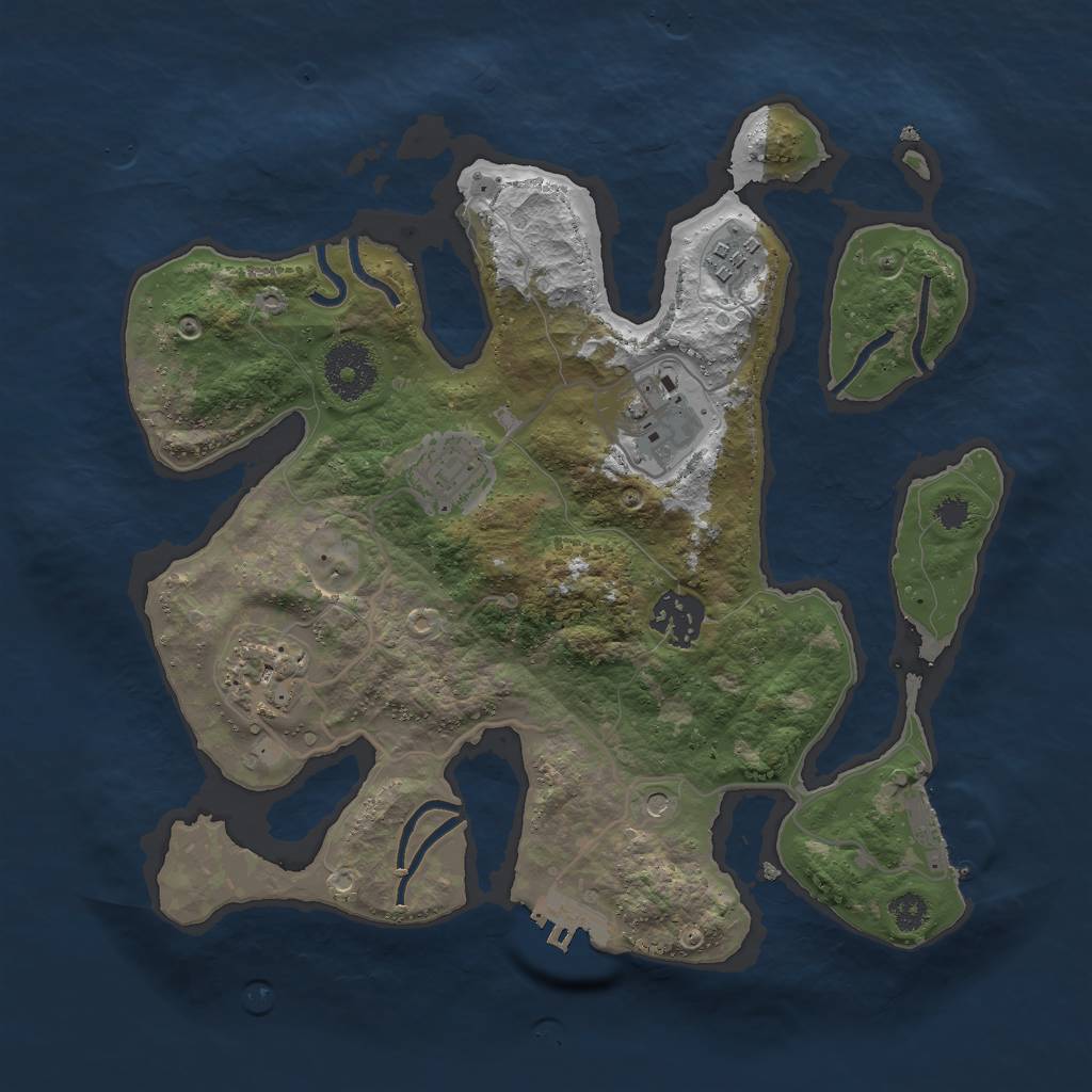 Rust Map: Procedural Map, Size: 3000, Seed: 1957, 10 Monuments