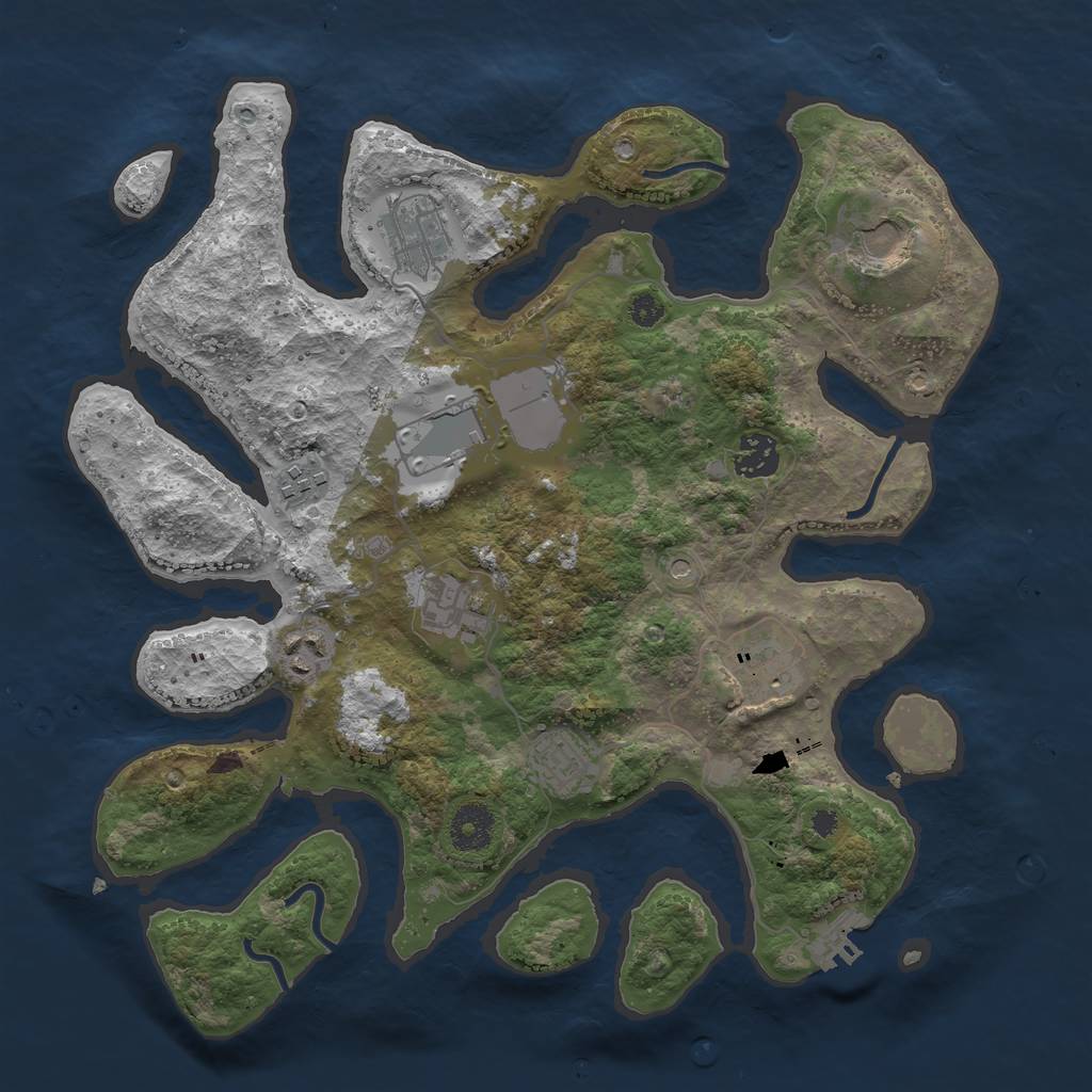 Rust Map: Procedural Map, Size: 3500, Seed: 835428, 13 Monuments