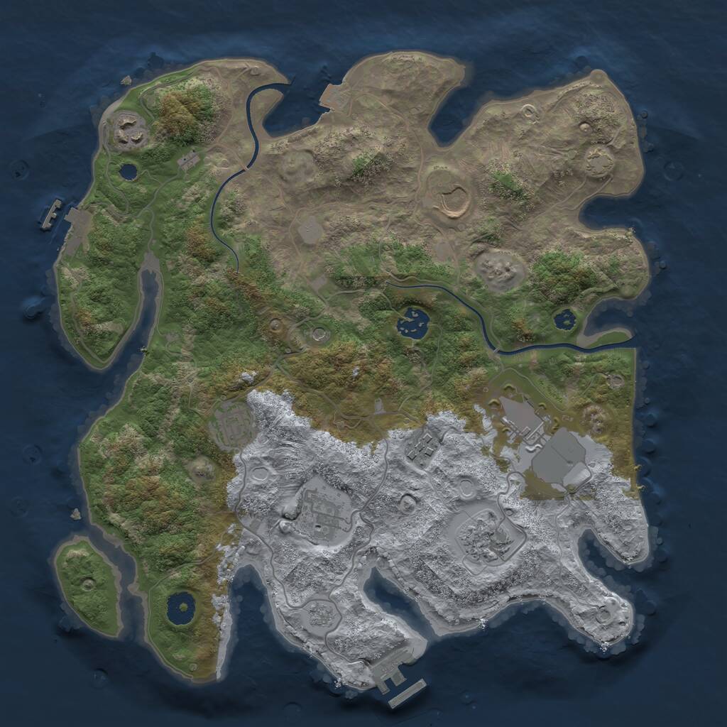 Rust Map: Procedural Map, Size: 3500, Seed: 289204, 14 Monuments