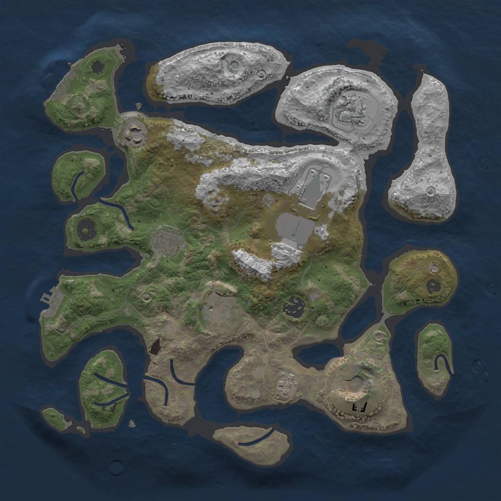 Rust Map: Procedural Map, Size: 3500, Seed: 1260424, 13 Monuments