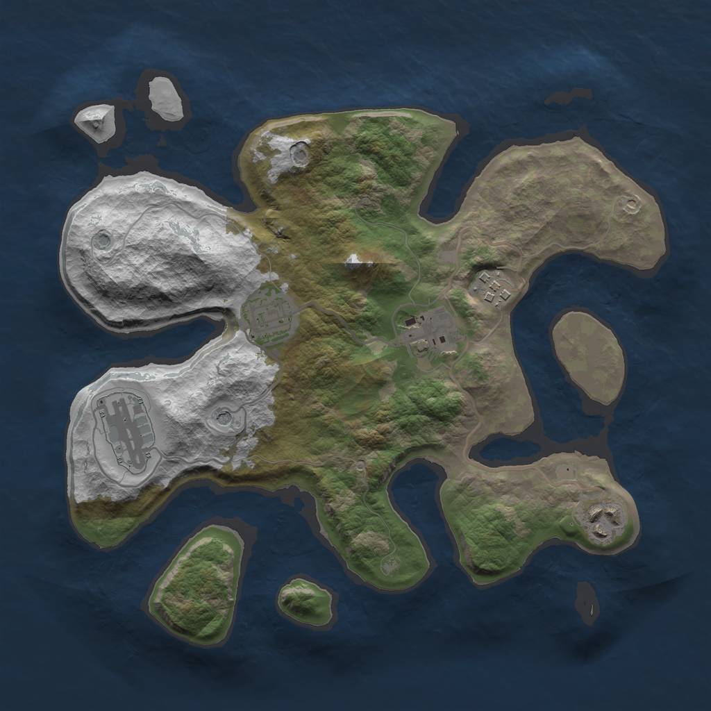 Rust Map: Barren, Size: 2950, Seed: 787872, 8 Monuments