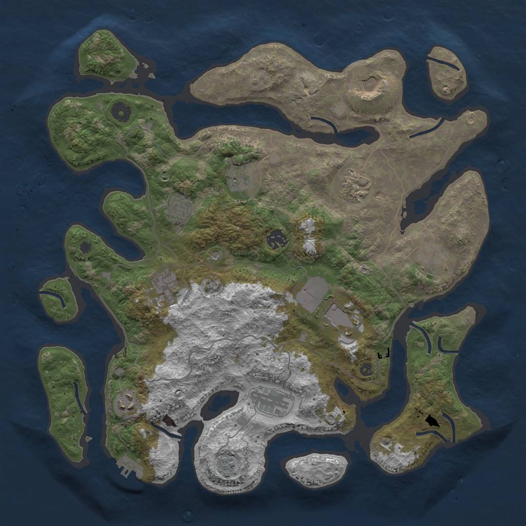 Rust Map: Procedural Map, Size: 4000, Seed: 784332, 15 Monuments