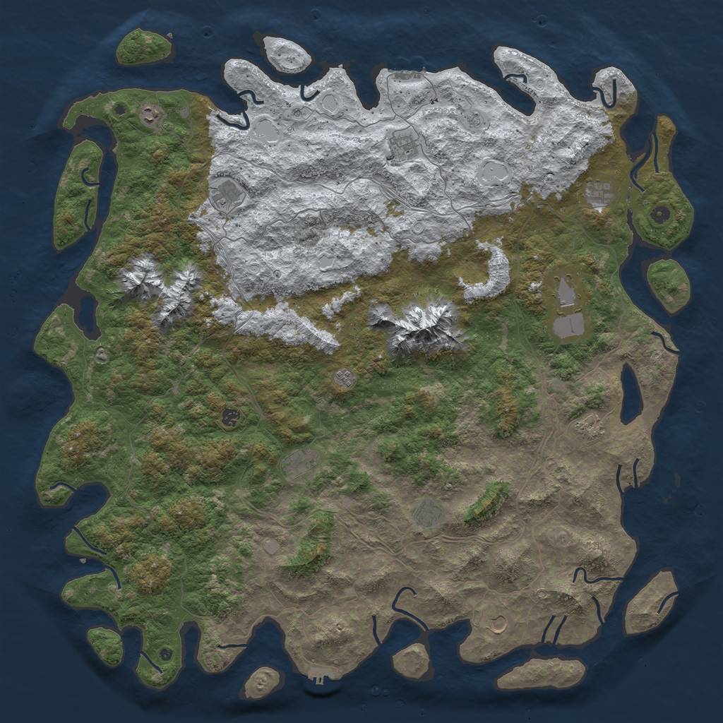 Rust Map: Procedural Map, Size: 6000, Seed: 18814, 20 Monuments