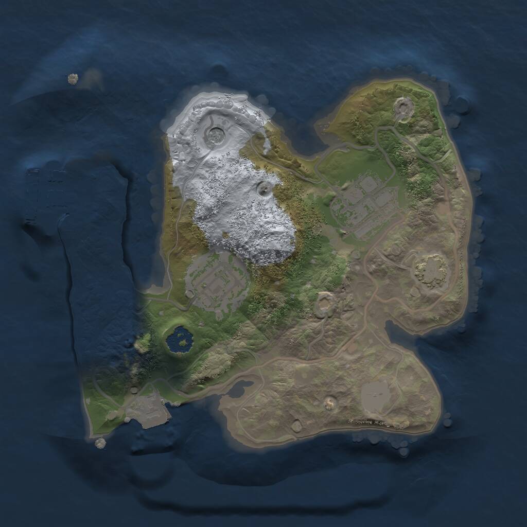 Rust Map: Procedural Map, Size: 2000, Seed: 595129485, 6 Monuments