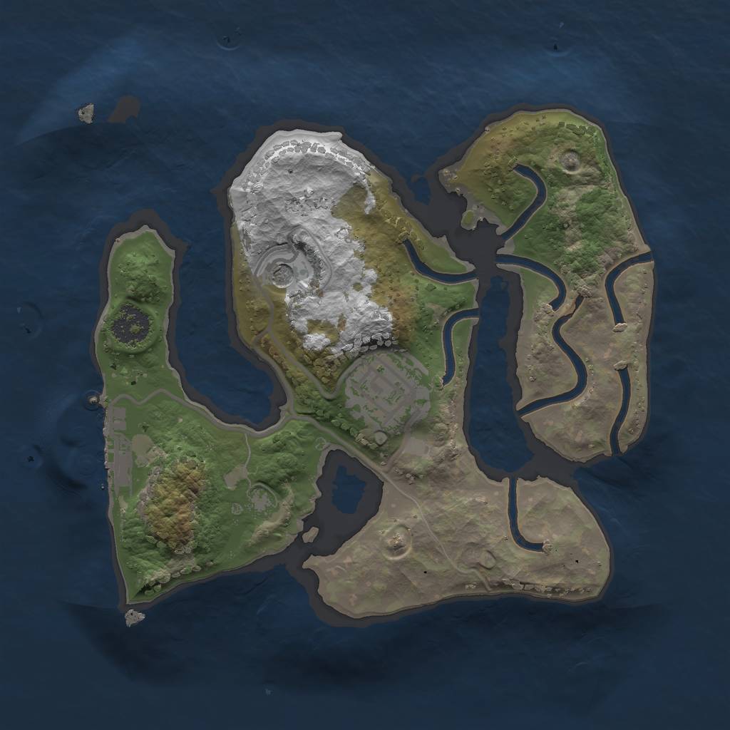 Rust Map: Procedural Map, Size: 2000, Seed: 595129485, 5 Monuments