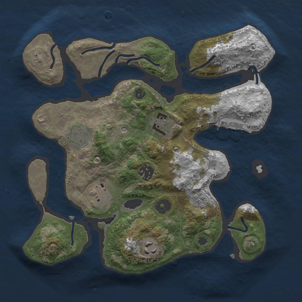 Rust Map: Procedural Map, Size: 3000, Seed: 535897770, 10 Monuments