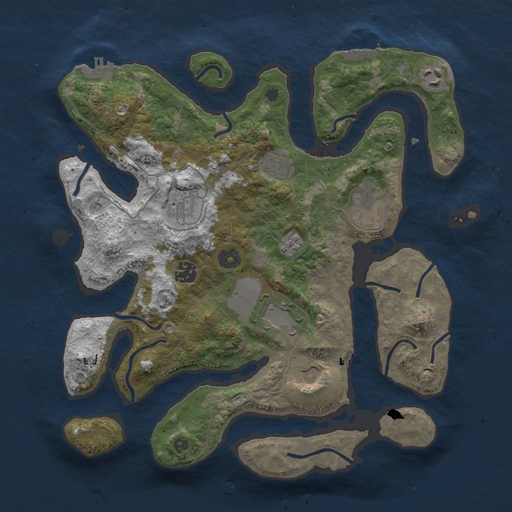 Rust Map: Procedural Map, Size: 3500, Seed: 2506211, 13 Monuments