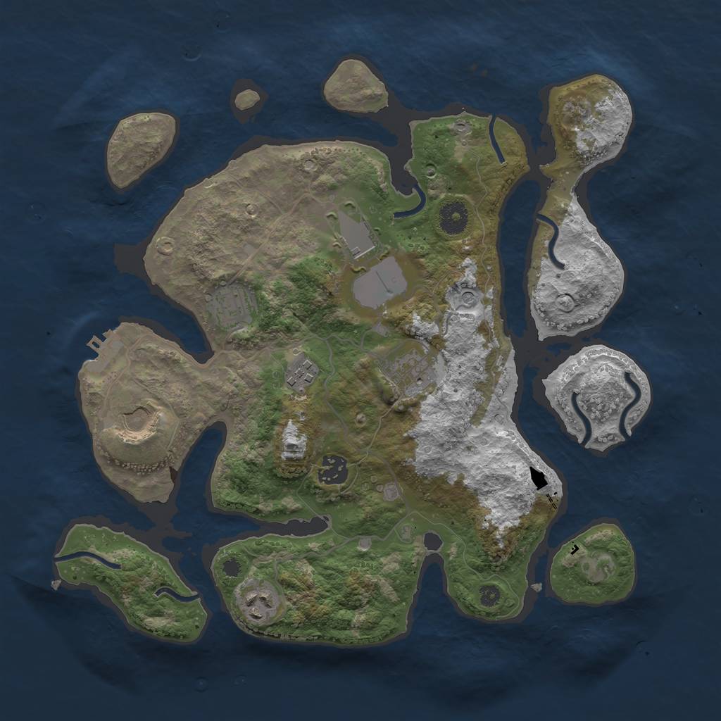 Rust Map: Procedural Map, Size: 3500, Seed: 960259, 11 Monuments