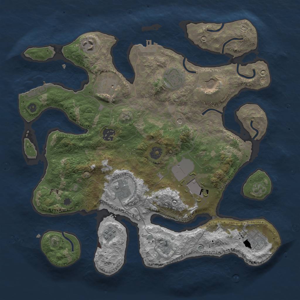 Rust Map: Procedural Map, Size: 3500, Seed: 582168, 14 Monuments