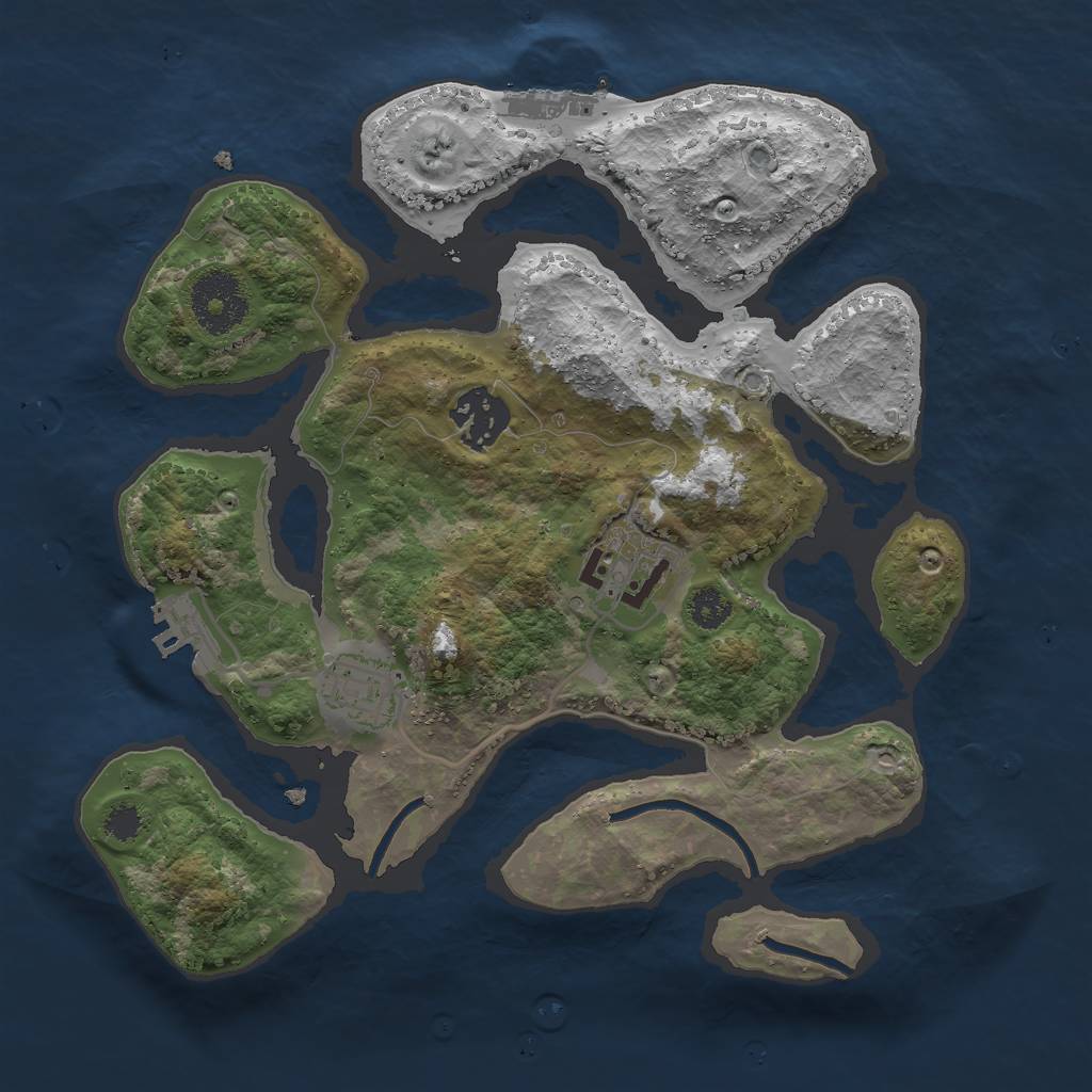 Rust Map: Procedural Map, Size: 2800, Seed: 3043, 7 Monuments