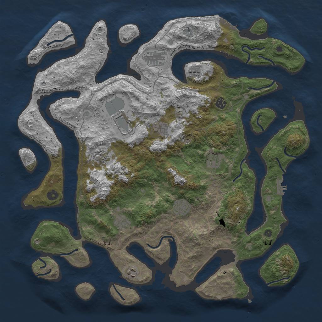 Rust Map: Procedural Map, Size: 4500, Seed: 883152488, 15 Monuments