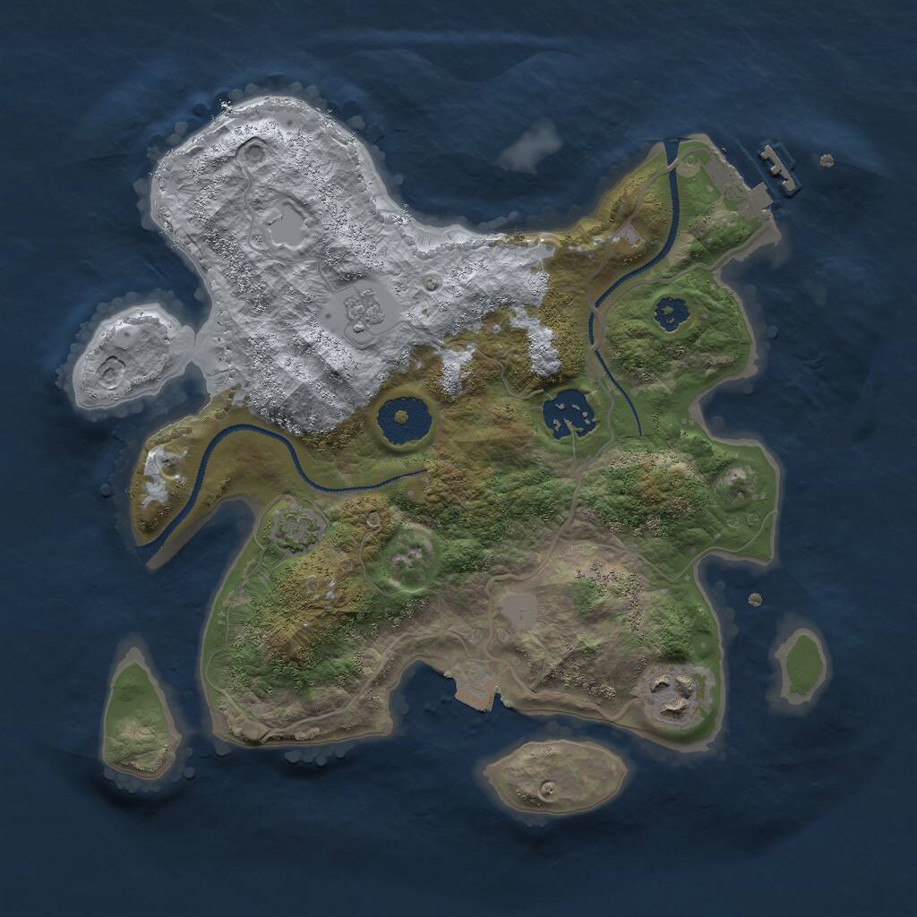 Rust Map: Procedural Map, Size: 2750, Seed: 25746, 6 Monuments