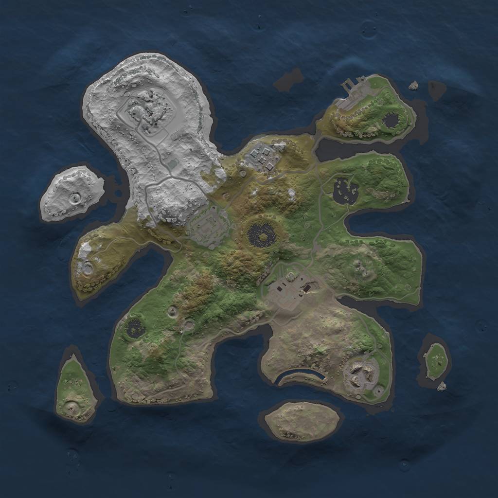 Rust Map: Procedural Map, Size: 2750, Seed: 25746, 9 Monuments