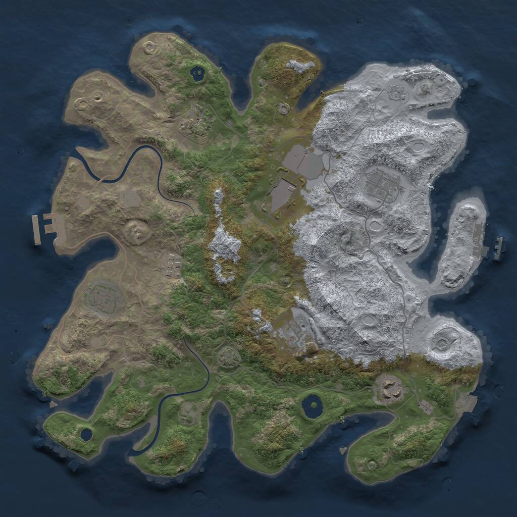 Rust Map: Procedural Map, Size: 3500, Seed: 2506213, 13 Monuments