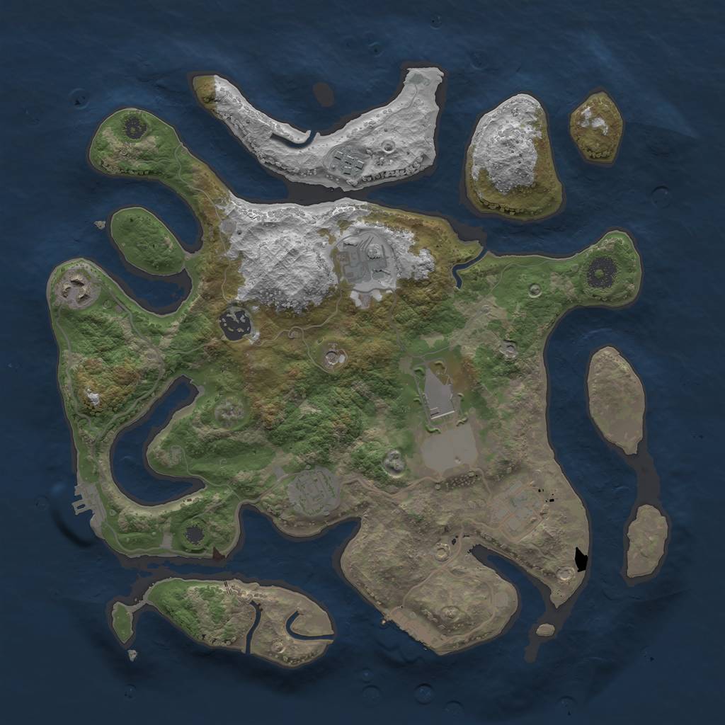 Rust Map: Procedural Map, Size: 3500, Seed: 154120, 12 Monuments