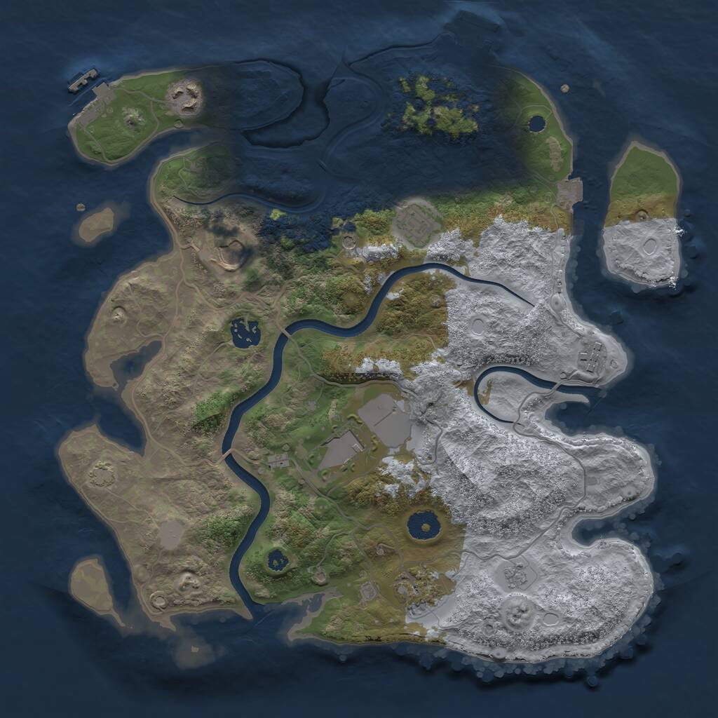 Rust Map: Procedural Map, Size: 3500, Seed: 52441363, 13 Monuments