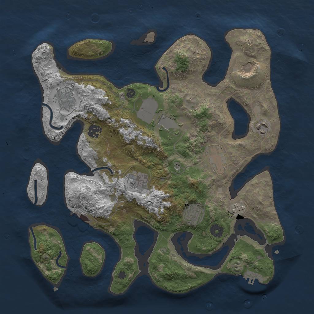 Rust Map: Procedural Map, Size: 3500, Seed: 947614, 14 Monuments