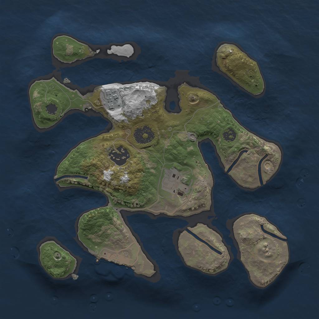 Rust Map: Procedural Map, Size: 2500, Seed: 619412, 6 Monuments