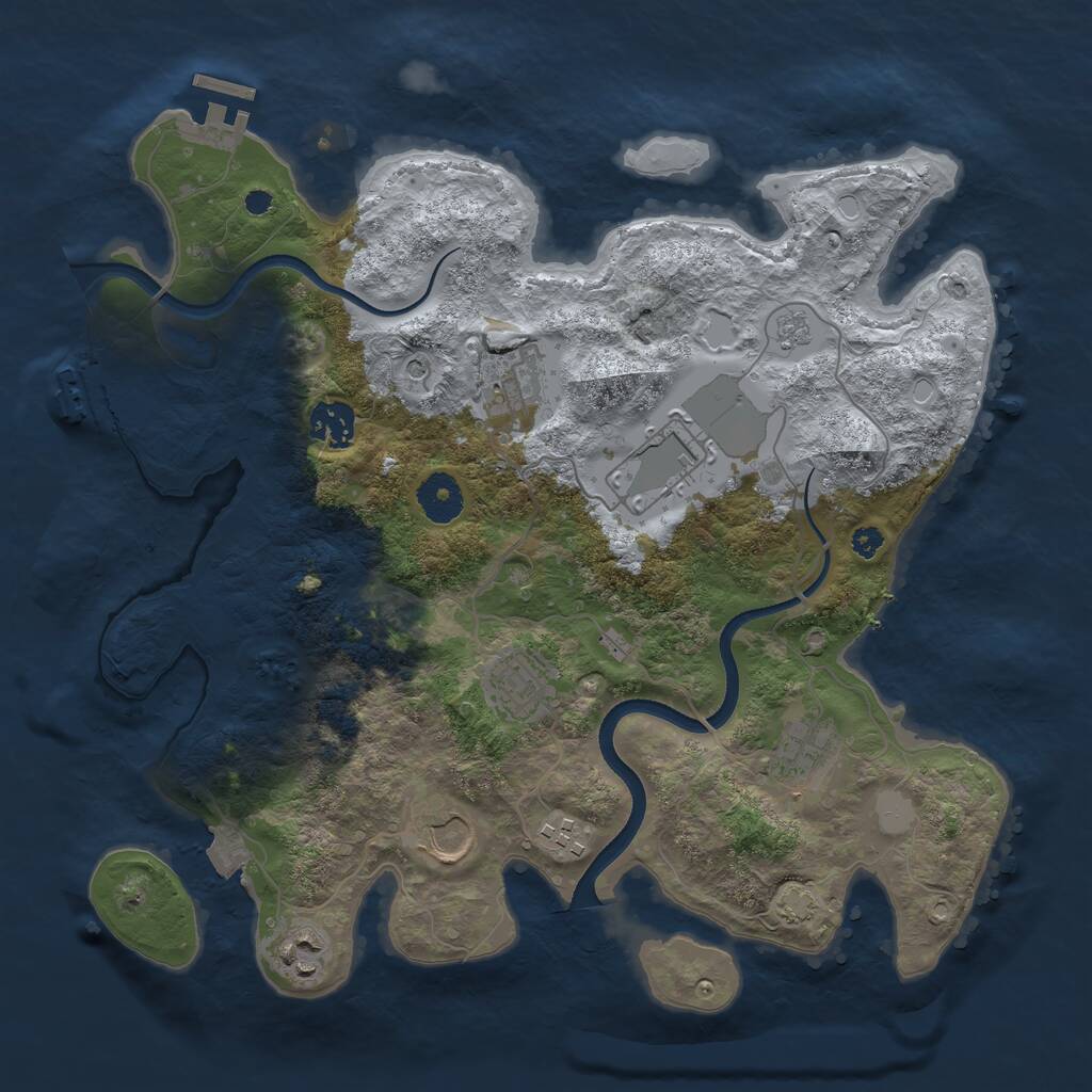 Rust Map: Procedural Map, Size: 3500, Seed: 651149, 14 Monuments