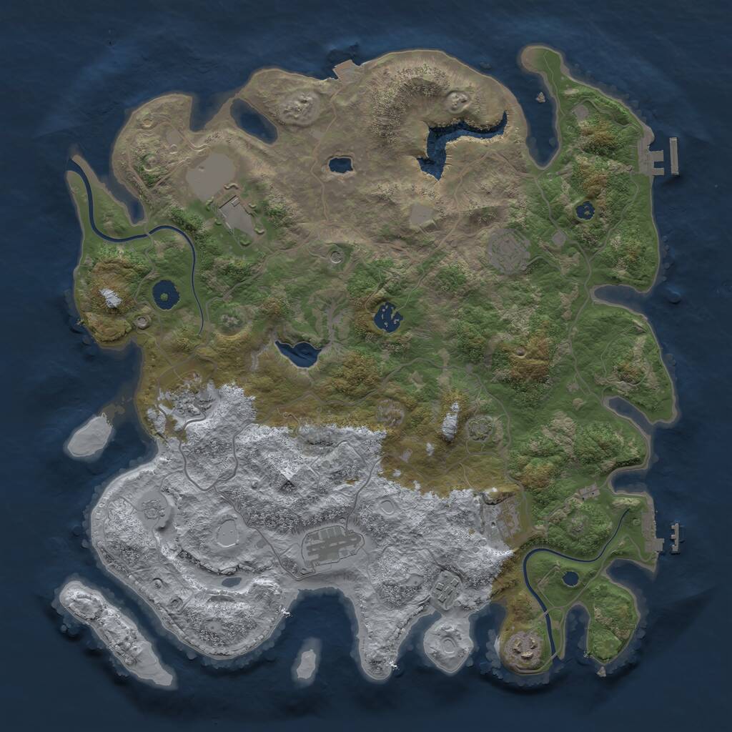 Rust Map: Procedural Map, Size: 4000, Seed: 13372022, 14 Monuments