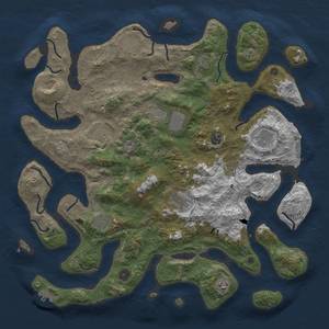 Thumbnail Rust Map: Procedural Map, Size: 4500, Seed: 230174438, 16 Monuments