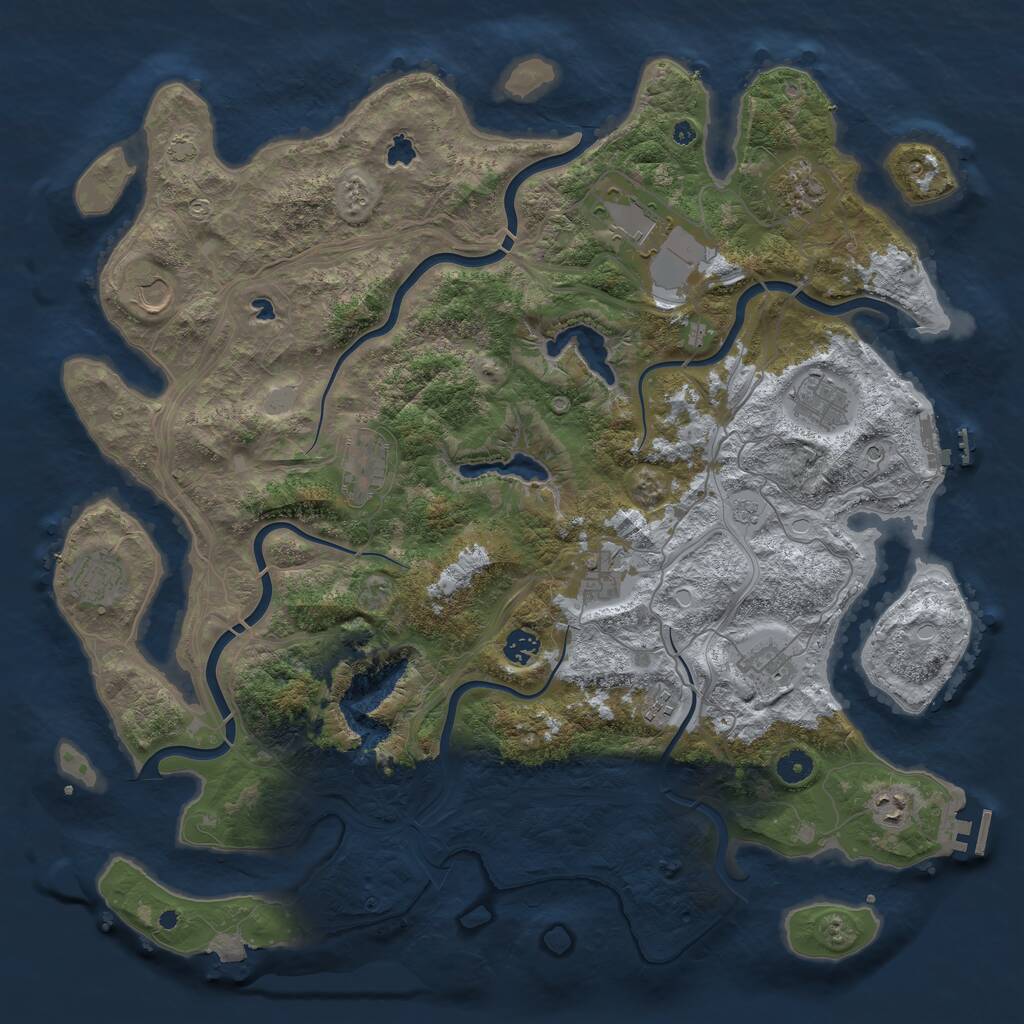 Rust Map: Procedural Map, Size: 4500, Seed: 230174438, 17 Monuments