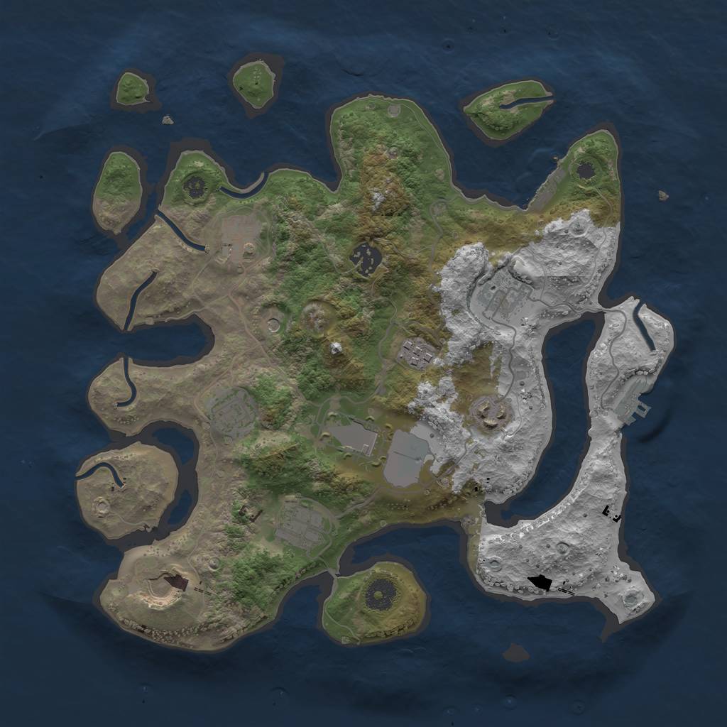 Rust Map: Procedural Map, Size: 3500, Seed: 118214, 14 Monuments