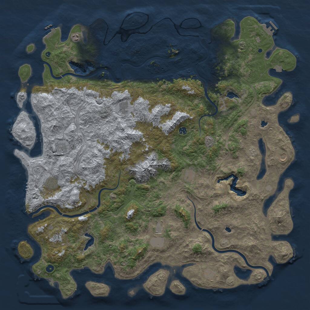 Rust Map: Procedural Map, Size: 6000, Seed: 25062021, 17 Monuments