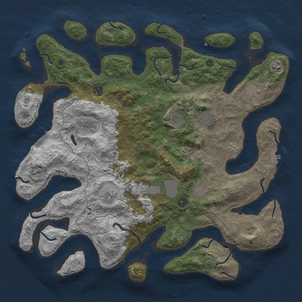 Rust Map: Procedural Map, Size: 4500, Seed: 8799, 16 Monuments