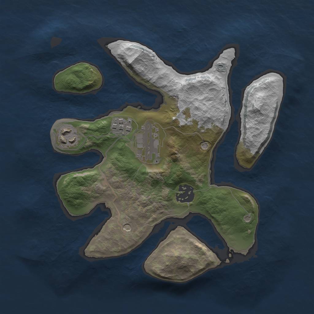 Rust Map: Barren, Size: 2500, Seed: 7655, 7 Monuments