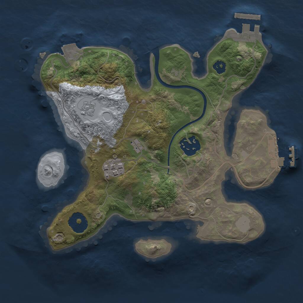 Rust Map: Procedural Map, Size: 2350, Seed: 6425743, 6 Monuments