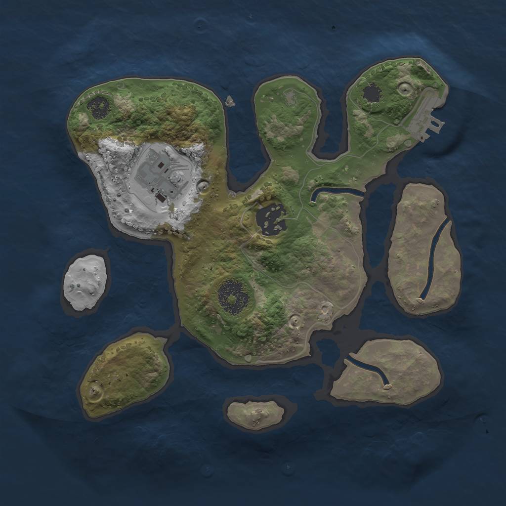 Rust Map: Procedural Map, Size: 2350, Seed: 6425743, 5 Monuments