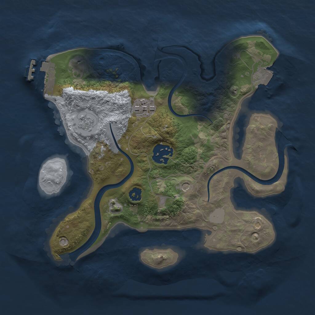 Rust Map: Procedural Map, Size: 2350, Seed: 6425743, 6 Monuments