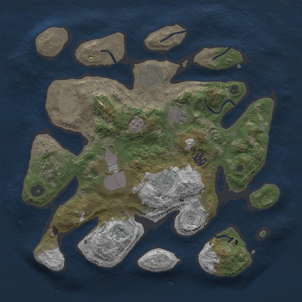 Rust Map: Procedural Map, Size: 3500, Seed: 781082918, 11 Monuments